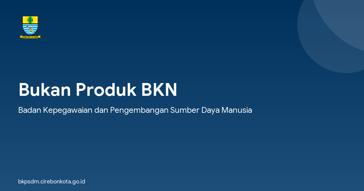 Bukan Produk BKN