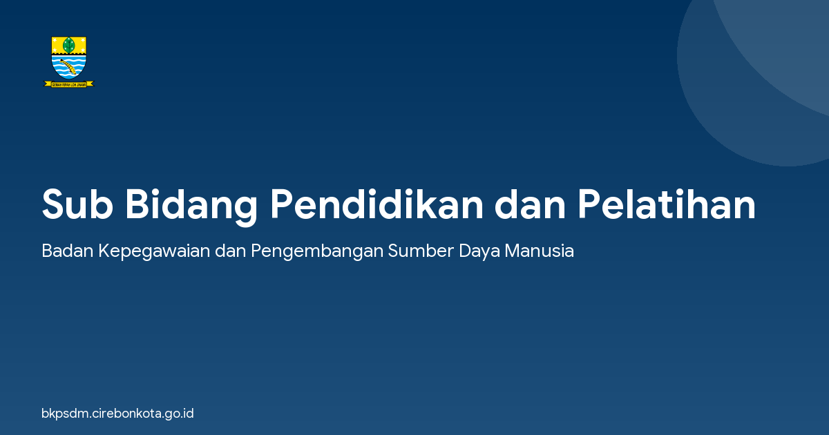 Sub Bidang Pendidikan dan Pelatihan