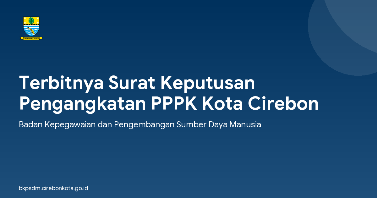 Terbitnya Surat Keputusan Pengangkatan PPPK Kota Cirebon