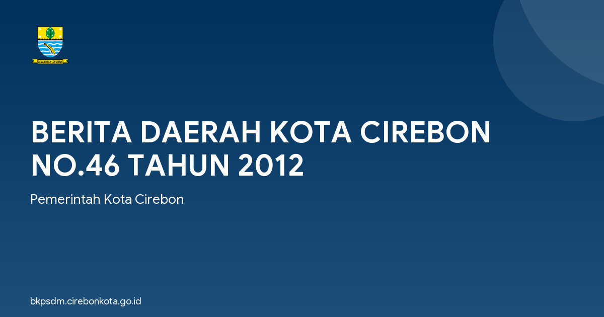 BERITA DAERAH KOTA CIREBON NO.46 TAHUN 2012