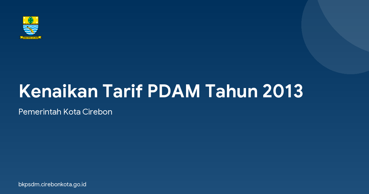 Kenaikan Tarif PDAM Tahun 2013