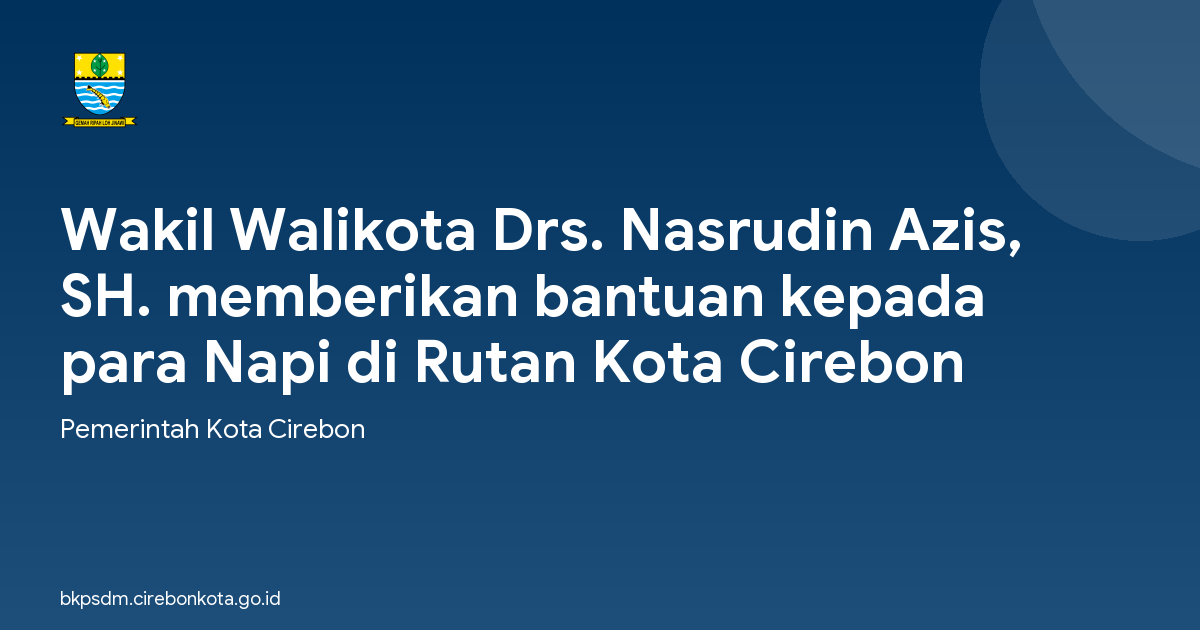 Wakil Walikota Drs. Nasrudin Azis, SH. memberikan bantuan kepada para Napi di Rutan Kota Cirebon