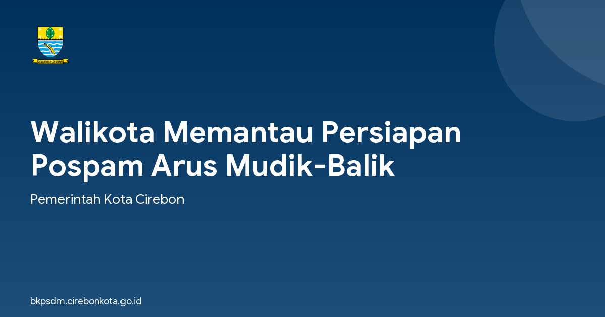 Walikota Memantau Persiapan Pospam Arus Mudik-Balik