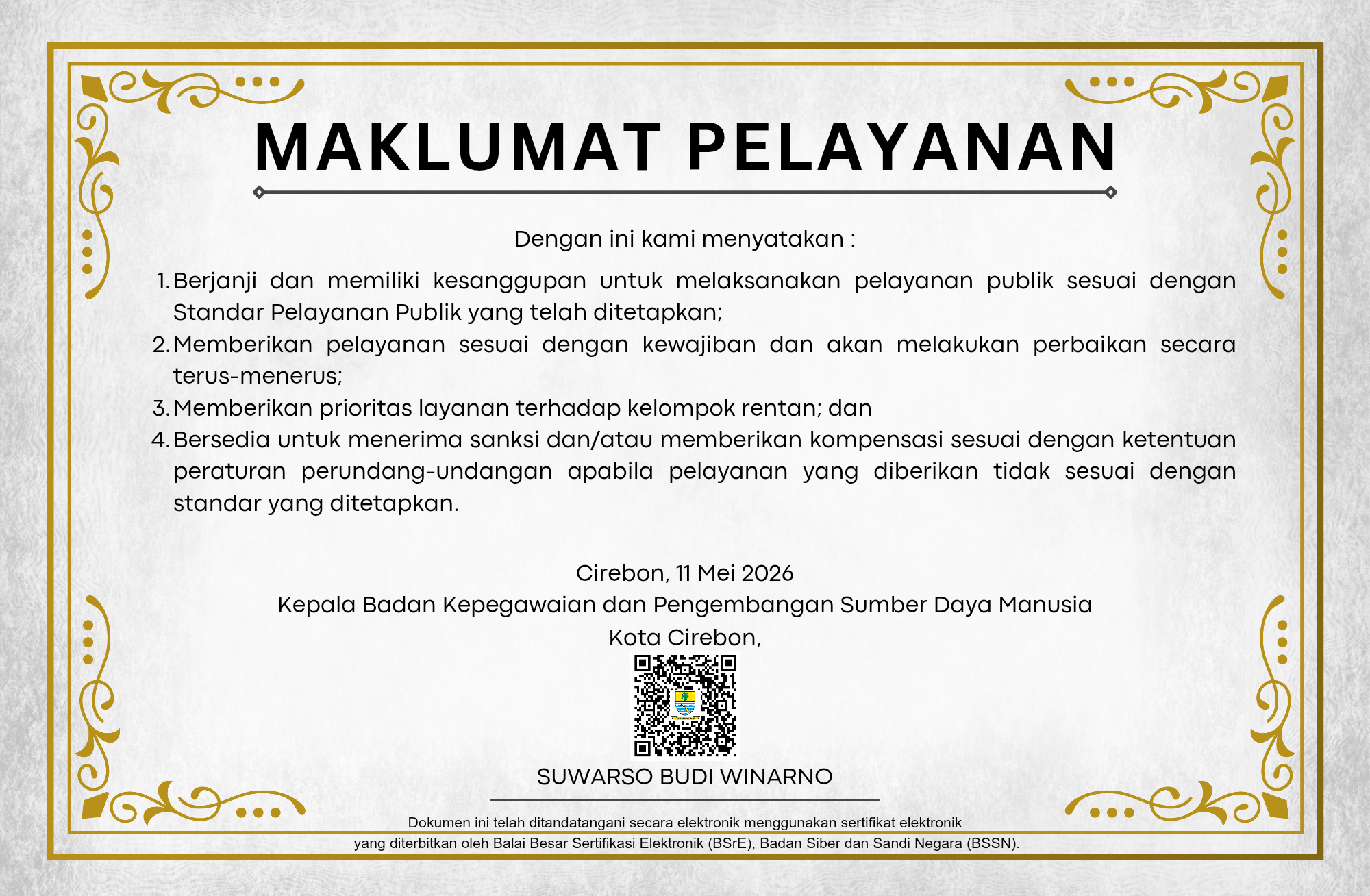 Maklumat Pelayanan