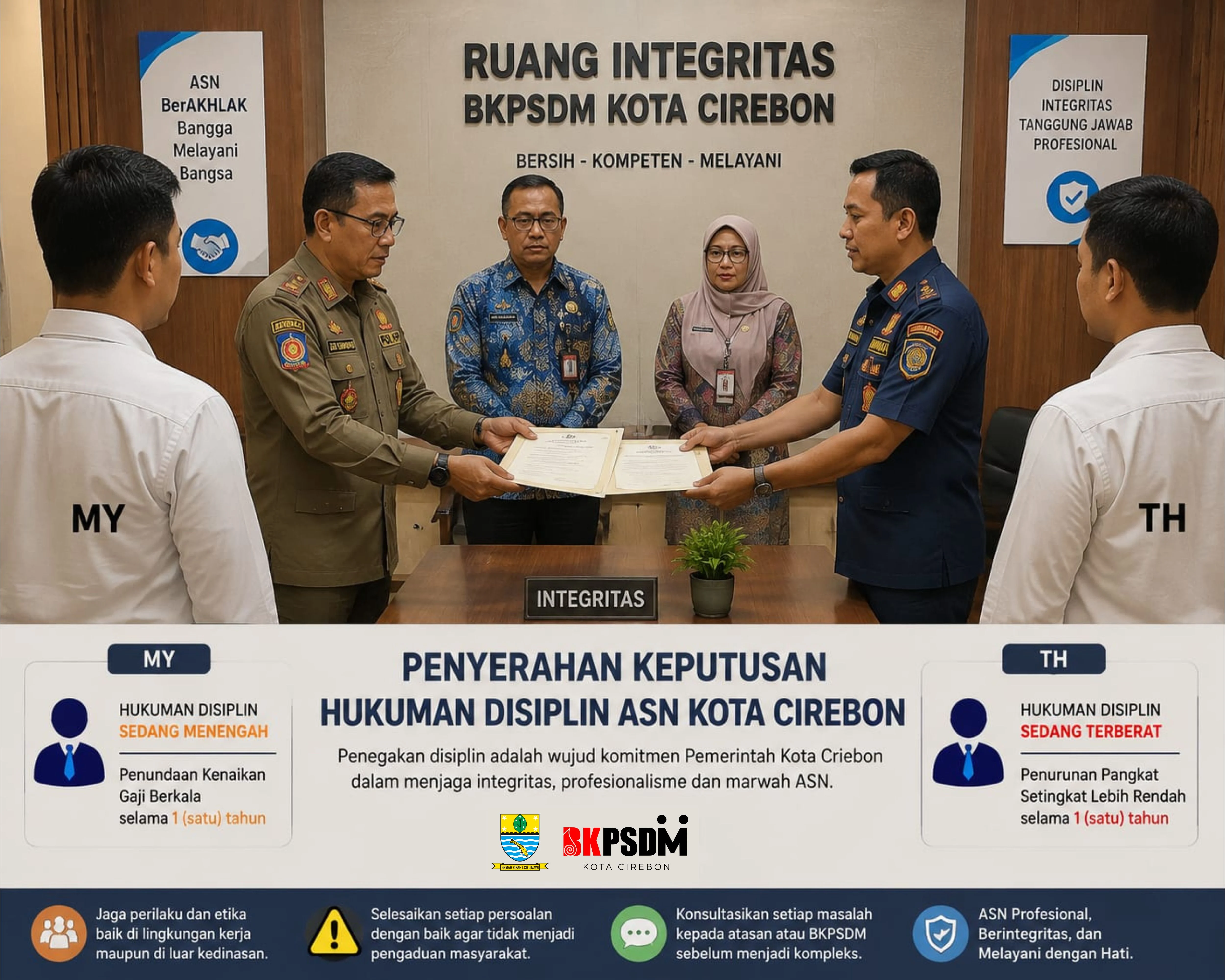 Dua ASN Kota Cirebon Dijatuhi Hukuman Disiplin, BKPSDM Tekankan Pentingnya Menjaga Marwah ASN