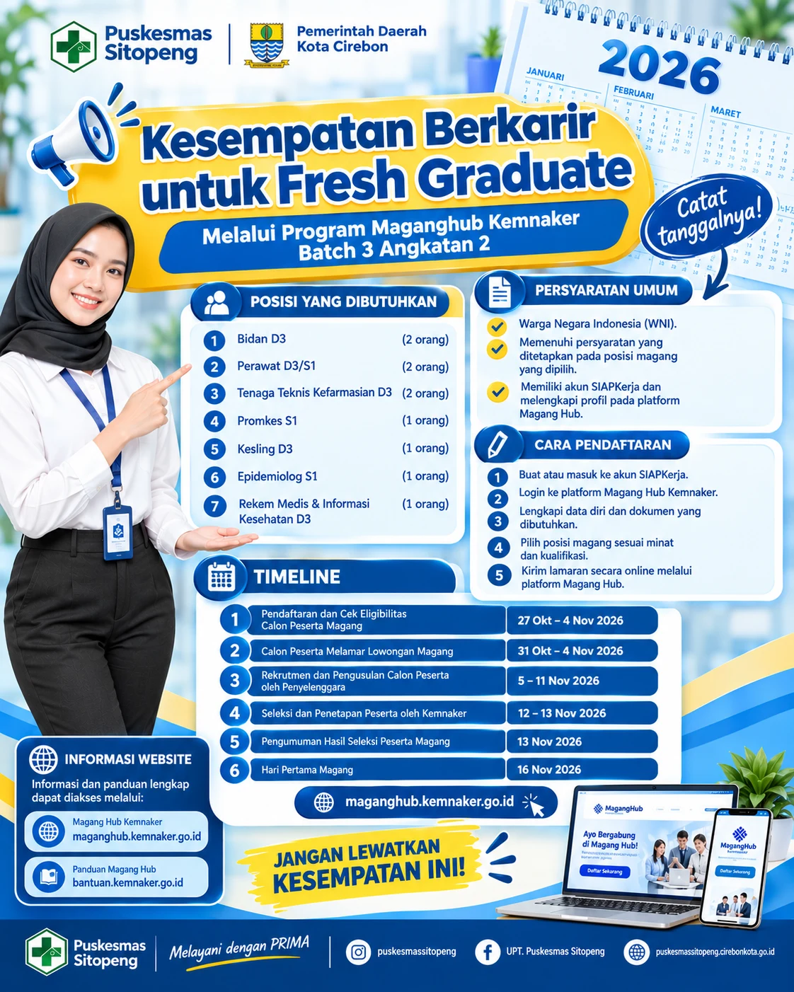 Puskesmas Sitopeng Buka Kesempatan Magang Nasional bagi Fresh Graduate Tahun 2026